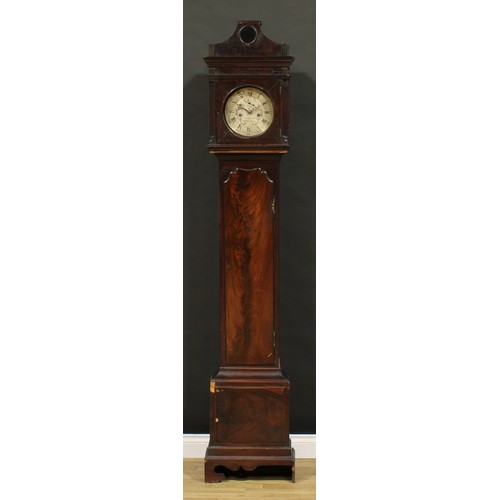 1264 - A George III mahogany longcase clock, 22cm silvered dial inscribed DWERRIHOUSE BERKLEY SQUARE, Roman... 