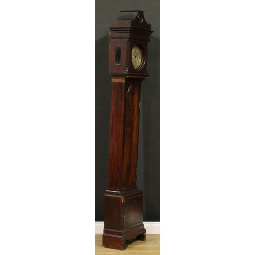 1264 - A George III mahogany longcase clock, 22cm silvered dial inscribed DWERRIHOUSE BERKLEY SQUARE, Roman... 