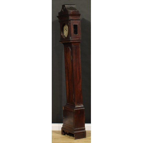 1264 - A George III mahogany longcase clock, 22cm silvered dial inscribed DWERRIHOUSE BERKLEY SQUARE, Roman... 