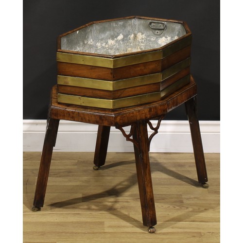 1939 - An early George III brass mounted mahogany wine cooler, in the manner of William Hallett, removable ... 