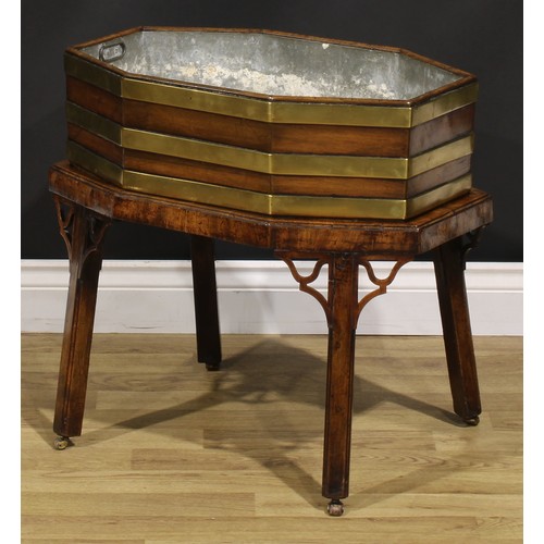 1939 - An early George III brass mounted mahogany wine cooler, in the manner of William Hallett, removable ... 