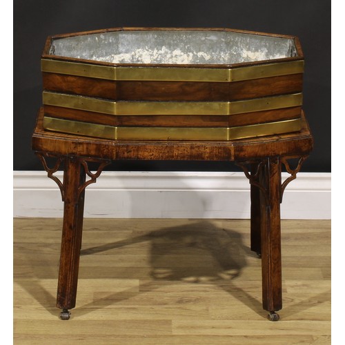 1939 - An early George III brass mounted mahogany wine cooler, in the manner of William Hallett, removable ... 