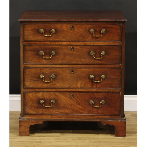 1408 - A George III style mahogany chest, of small and neat proportions, rectangular top with moulded edge ... 