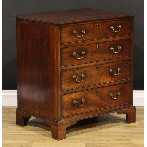 1408 - A George III style mahogany chest, of small and neat proportions, rectangular top with moulded edge ... 