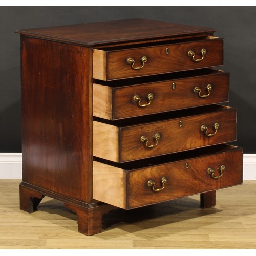 1408 - A George III style mahogany chest, of small and neat proportions, rectangular top with moulded edge ... 