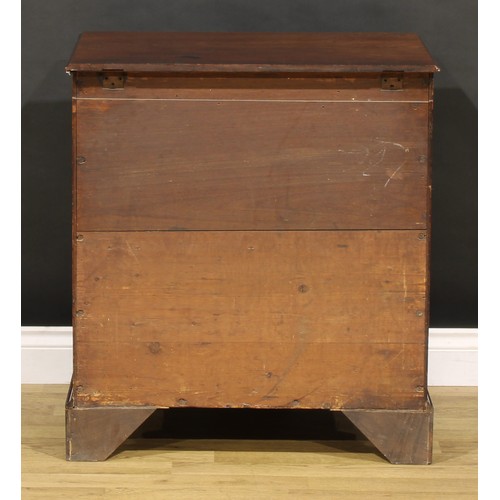 1408 - A George III style mahogany chest, of small and neat proportions, rectangular top with moulded edge ... 