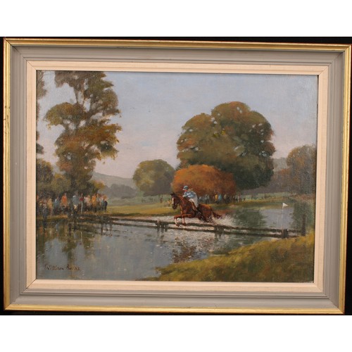 512 - William Burns (1923-2010)
The Ice Pond, Chatsworth Horse Trials,
signed, oil on board, 37.5cm x 50cm... 