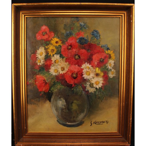 445 - Gaston Noelanders (1910 - 1987)
Still Life, Flowers in a Vase
signed, oil on canvas, 49cm x 39cm