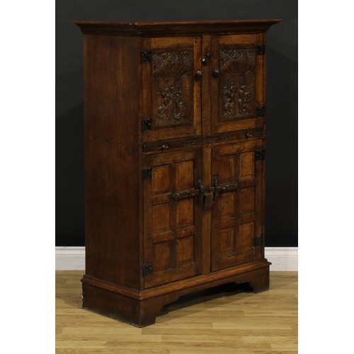 1540 - A oak wine cupboard or drinks cabinet, probably Rupert or Nigel Griffiths Monastic Woodcraft, possib... 