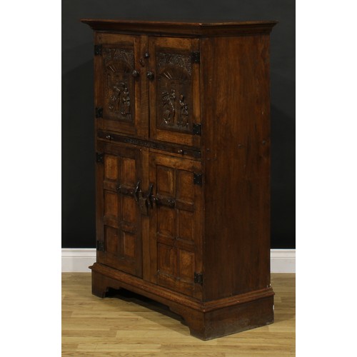 1540 - A oak wine cupboard or drinks cabinet, probably Rupert or Nigel Griffiths Monastic Woodcraft, possib... 