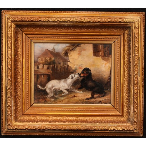 282 - English School (19th century)
Terriers at Play,
oil on board, 12.5cm x 16.5cm