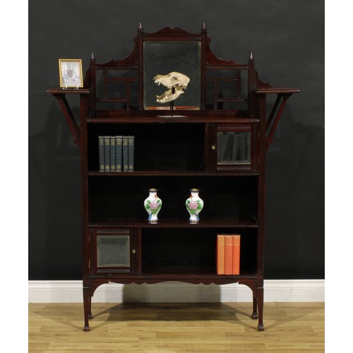 1365 - An Aesthetic Movement mahogany bookcase, in the Anglo-Japanese taste in the manner of Edward William... 