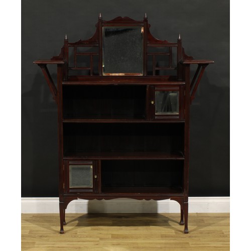 1365 - An Aesthetic Movement mahogany bookcase, in the Anglo-Japanese taste in the manner of Edward William... 