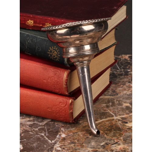 546 - A George III Old Sheffield Plate wine funnel, gadrooned border, 14cm long, c.185