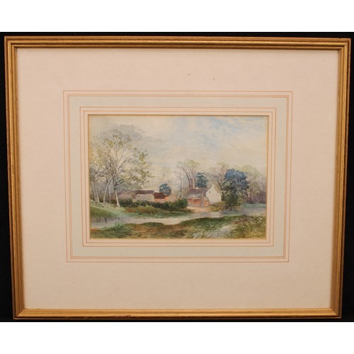 391 - Frank Gresley (1855-1936)
Riverside Scene in Derbyshire, 
signed, watercolour, 15cm x 22cm