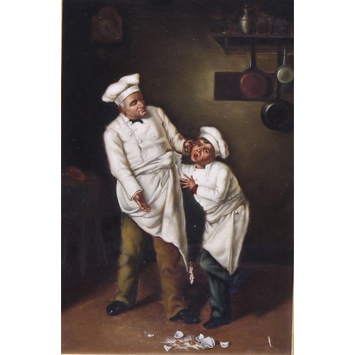 441 - French School (19th century)
The Cracked Eggs, Le Cuisinier and Sous-Chef de Cuisine,
oil on canvas,... 