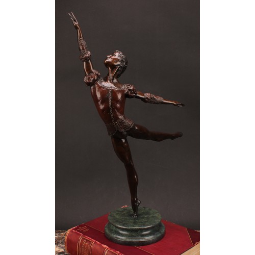 1936 - Tom Merrifield (1932-2021), a bronze figure of a ballerina, Prince, marble effect base, signed in th... 