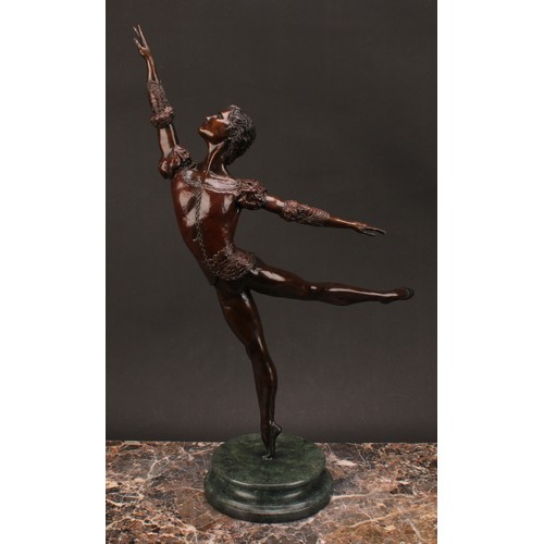 1936 - Tom Merrifield (1932-2021), a bronze figure of a ballerina, Prince, marble effect base, signed in th... 