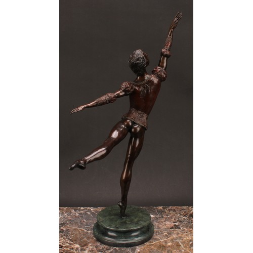 1936 - Tom Merrifield (1932-2021), a bronze figure of a ballerina, Prince, marble effect base, signed in th... 