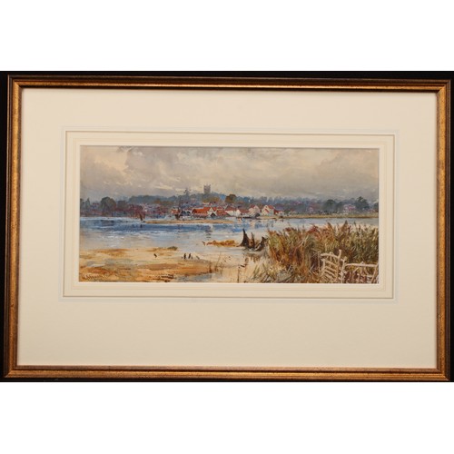 455 - Herbert Moxon Cook (1844 - 1928)
Woodbridge, Suffolk
signed, dated 1887, watercolour, 17cm x 38cm