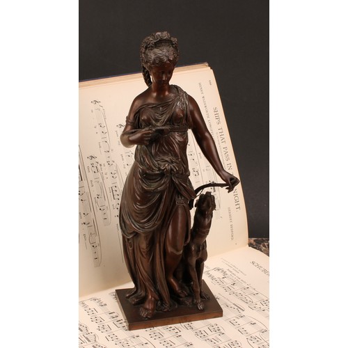 1576 - After Paul Duboy (1830-1887), a brown patinated bronze, Diana the Huntress, 32.5cm high