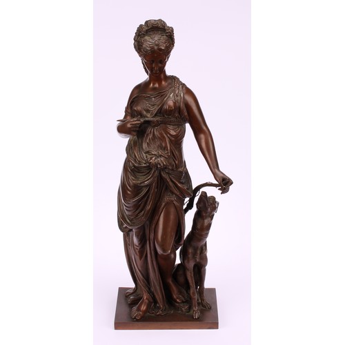 1576 - After Paul Duboy (1830-1887), a brown patinated bronze, Diana the Huntress, 32.5cm high