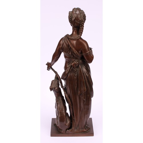 1576 - After Paul Duboy (1830-1887), a brown patinated bronze, Diana the Huntress, 32.5cm high