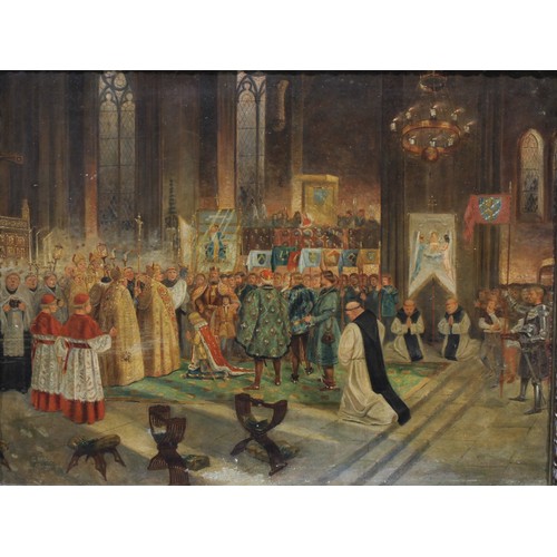 447 - Gustav Pontus Bagge (1839–1915)
Cathedral Interior, Coronation,
signed G. BAGGE and dated 1914, oil ... 