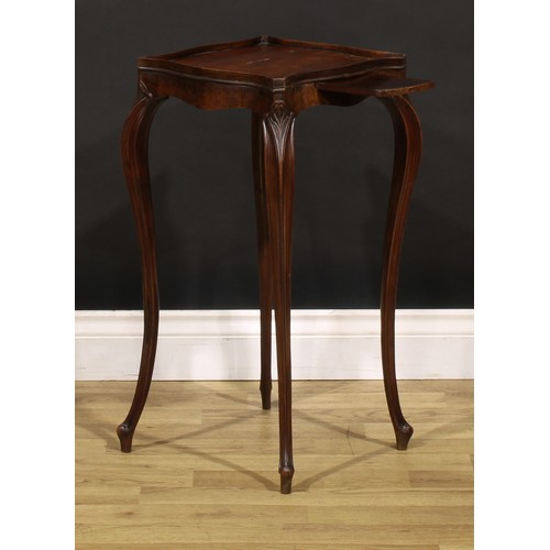 1485 - A 19th century mahogany urn or kettle stand, in the French Hepplewhite taste, 63cm high, the top 30.... 