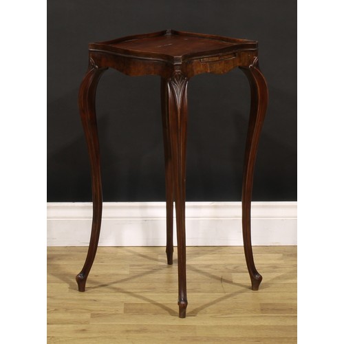 1485 - A 19th century mahogany urn or kettle stand, in the French Hepplewhite taste, 63cm high, the top 30.... 