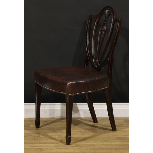 1269 - A set of six Sheraton Revival mahogany dining chairs, by Edwards & Roberts, London (fl.1845-1899), b... 