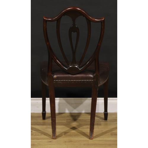 1269 - A set of six Sheraton Revival mahogany dining chairs, by Edwards & Roberts, London (fl.1845-1899), b... 