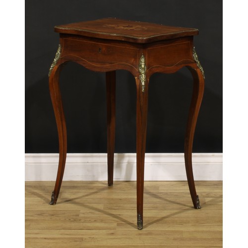 1381 - A 19th century French gilt metal mounted rosewood and marquetry dressing stand or work table, in the... 