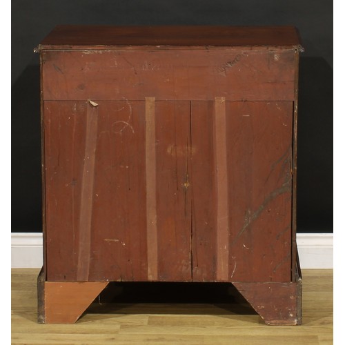 1392 - A 19th century mahogany chest, of bachelor’s proportions, rectangular top with moulded edge above fo... 