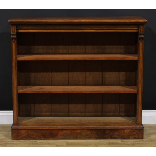 1447 - A Victorian walnut open bookcase, by Henry Ogden, Manchester, (fl.1862-1882), stamped H.OGDEN MANCHE... 