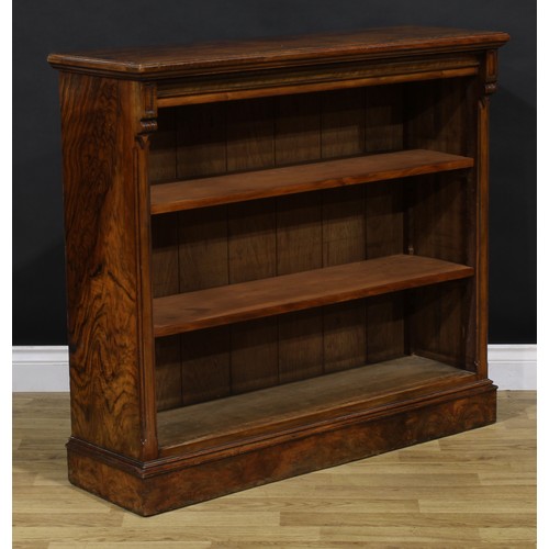 1447 - A Victorian walnut open bookcase, by Henry Ogden, Manchester, (fl.1862-1882), stamped H.OGDEN MANCHE... 