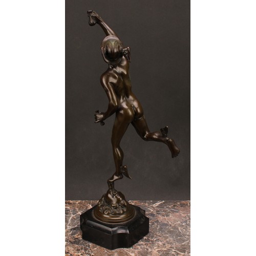 1575 - After Giambologna (1529-1608) a pair of bronzes, Mercury and Fortuna, re-entrant square bases, the t... 