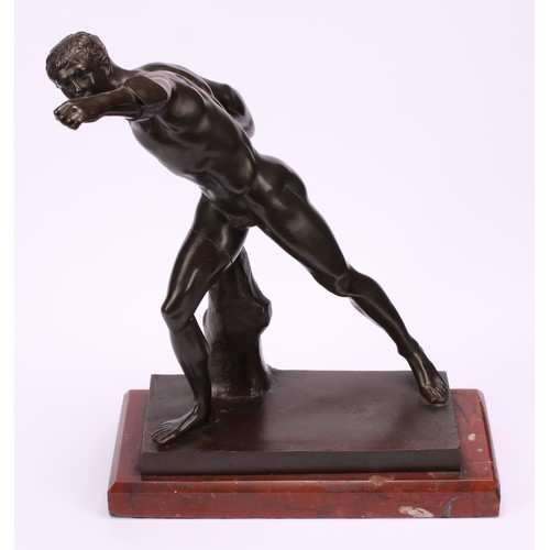 1927 - Grand Tour School (19th century), a brown patinated bronze,  Borghese Gladiator, after Agasias of Ep... 