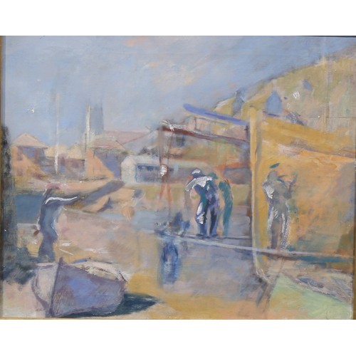 439 - Frank Griffith (1889–1979)
Unloading the Catch,
stamp to verso, mixed media, 49cm x 59.5cm