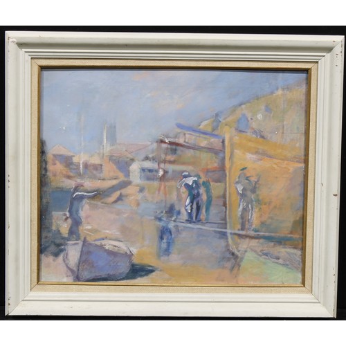 439 - Frank Griffith (1889–1979)
Unloading the Catch,
stamp to verso, mixed media, 49cm x 59.5cm