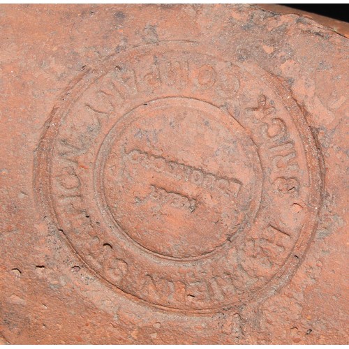 1468 - A terracotta clay and aggregate garden urn, by Hathern Station Brick Company (near Loughborough), mo... 