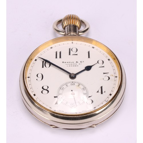 An Art Nouveau silver rounded rectangular easel pocket watch case ...