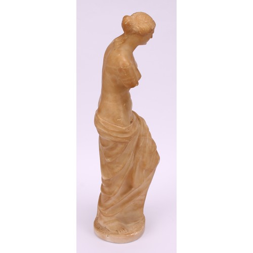 1259 - Grand Tour School (19th century), an alabaster library figure, Venus de Milo, after the antique, 30.... 