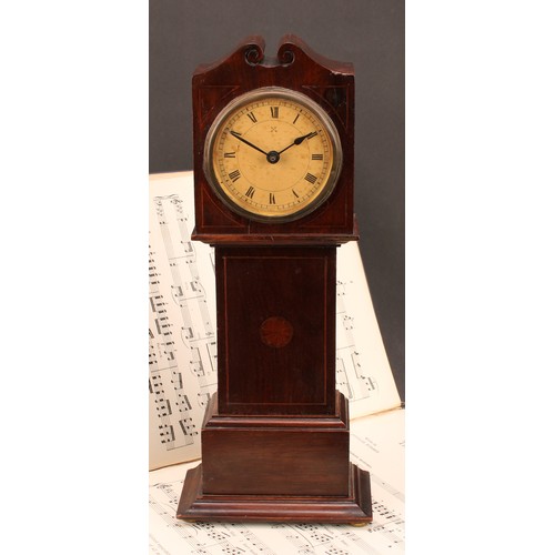 1883 - An early 20th century mahogany novelty timepiece, as a George III longcase clock, 8cm dial inscribed... 