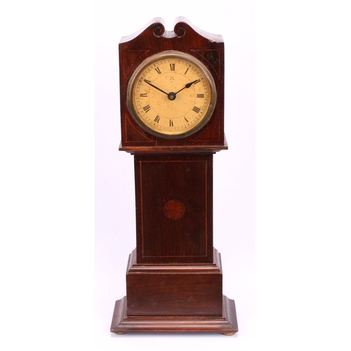 1883 - An early 20th century mahogany novelty timepiece, as a George III longcase clock, 8cm dial inscribed... 