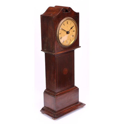 1883 - An early 20th century mahogany novelty timepiece, as a George III longcase clock, 8cm dial inscribed... 