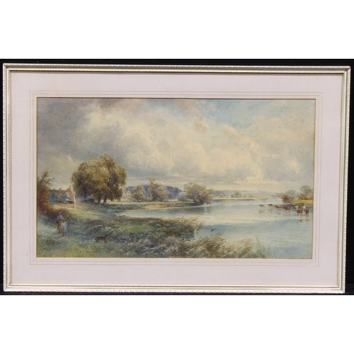 422 - Frank Gresley (1855–1936)
The River Trent,
signed, watercolour, 29cm x 49.5cm