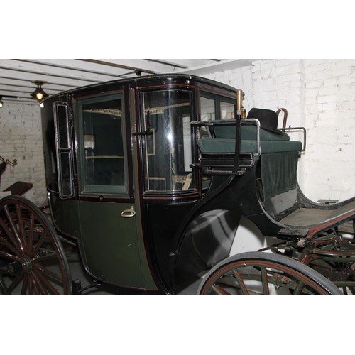 1472 - A Victorian horse drawn Bowman carriage, original upholstery, brass hubs marked KEITES & SONS, 183cm... 