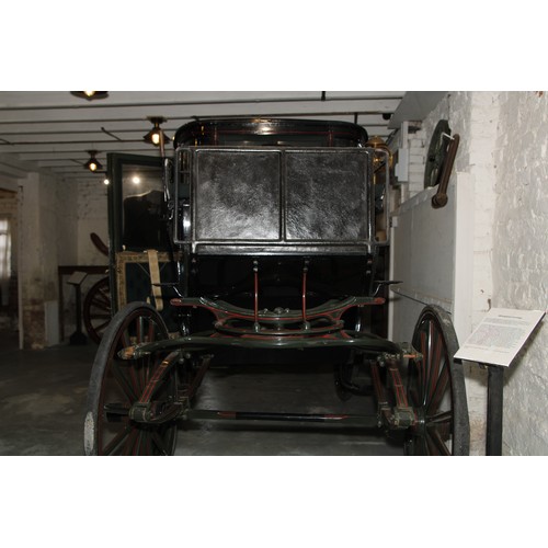 1472 - A Victorian horse drawn Bowman carriage, original upholstery, brass hubs marked KEITES & SONS, 183cm... 