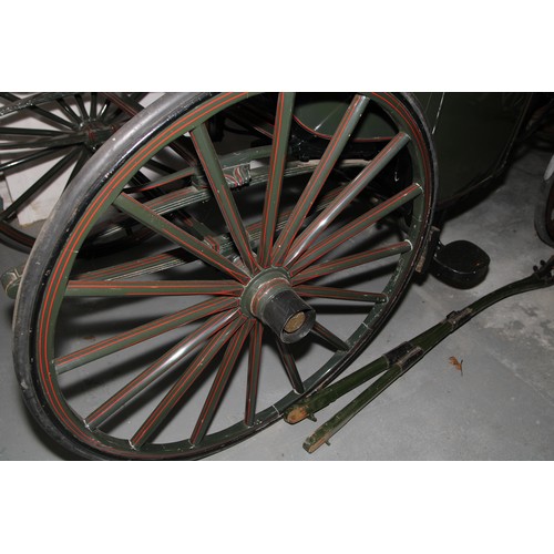 1472 - A Victorian horse drawn Bowman carriage, original upholstery, brass hubs marked KEITES & SONS, 183cm... 